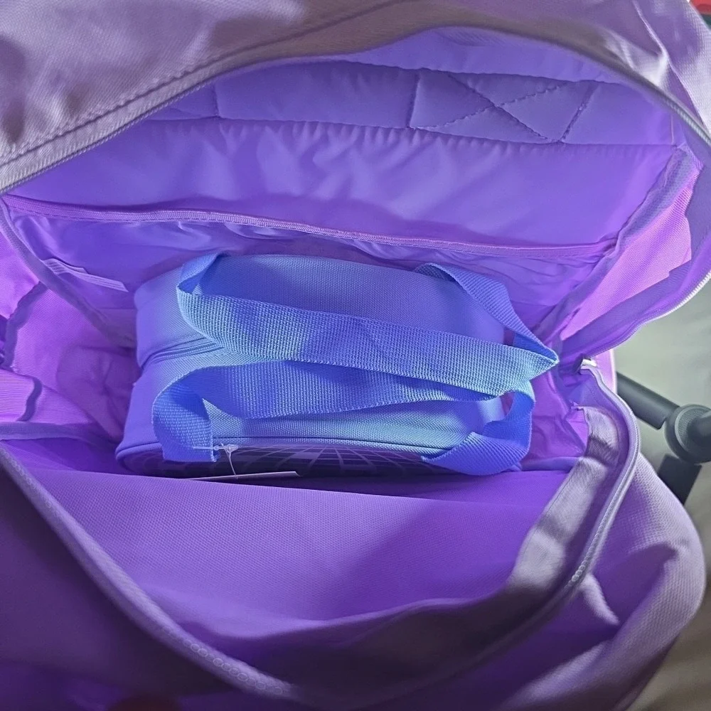 Back‎ To School Set Purple Backpack Smiley Lunchbox And Ice packs New
